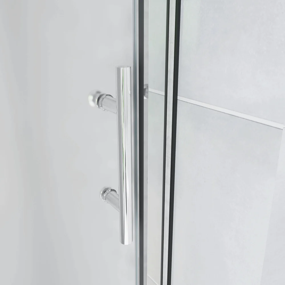 185cm Porta Doccia Per Nicchia Anta Scorrevole Ingresso Laterale In Vetro Temperato 5mm Satinato Opaco - Image 8