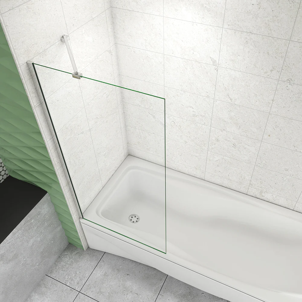 140cm Sopravasca WALK IN Parete Fissa Doccia Per Vasca Pannello Singolo Vetro Temperato 6mm Trasparente Anticalcare Cromato Lucido - Image 2