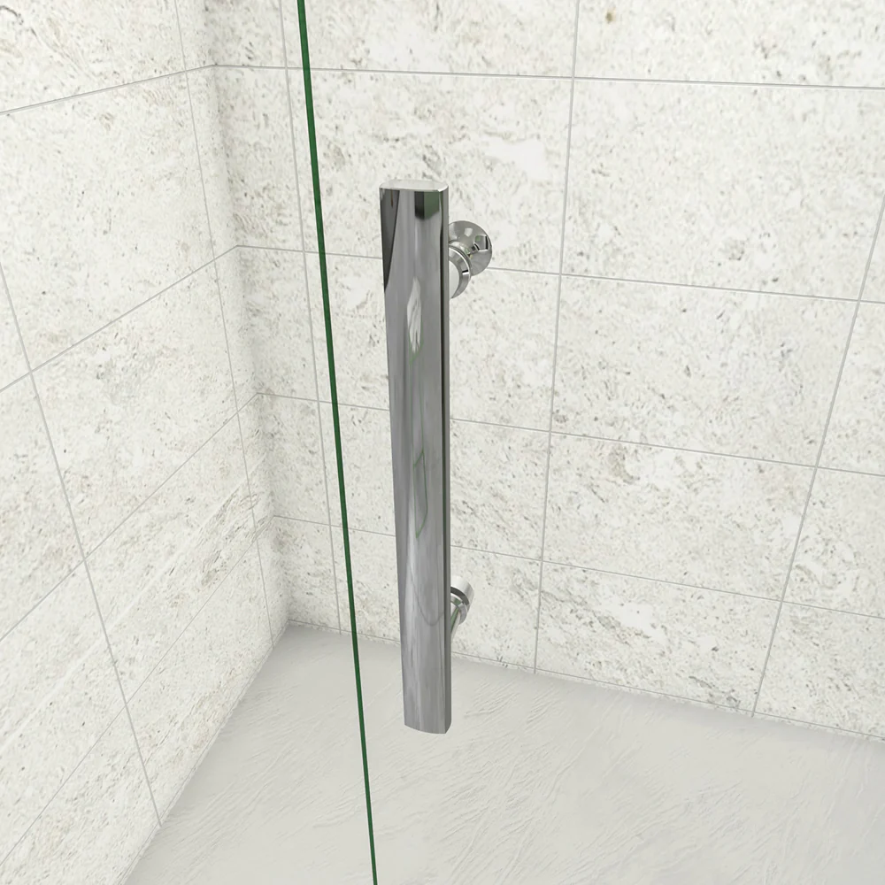 195cm Box Doccia Angolare Porta Battente Pieghevole Parete Fissa Vetro da 6mm Temperato Anticalcare Barra Stabilizzatrice 45cm Cromo Lucido - Image 9