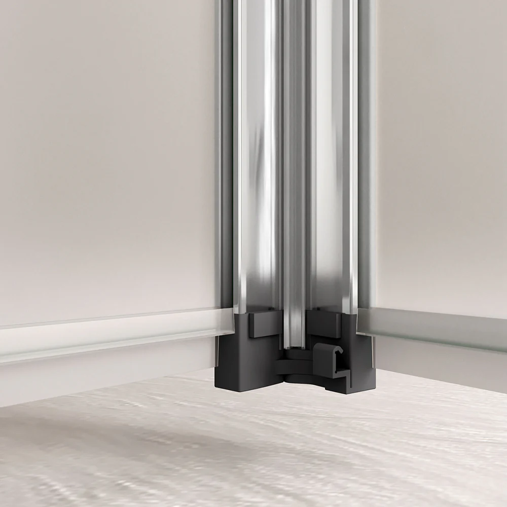 185cm Box Doccia per Nicchia Porta a Soffietto Vetro Temperato 5mm Satinato Opaco Profilo Cromato Lucido - Image 9