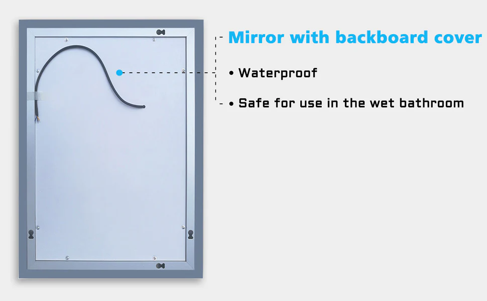 Aica 50X70cm Specchio Quadrato per Bagno Specchio Cosmetico per Interruttore Touch Control Anti-appannamento Bagno - Image 7