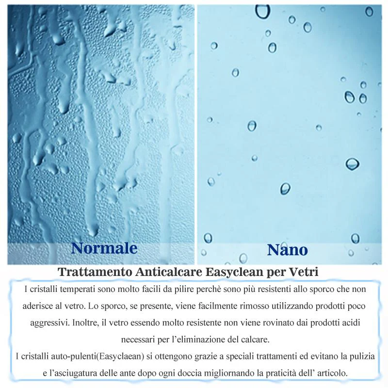 Aica 185 cm Box Doccia per Nicchia Porta Battente Vetro Temperato 5 mm Trasparente Profilo in Alluminio Processo di Elettroforesi - Image 8