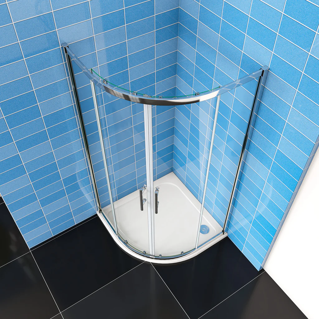AICA 185 cm Box Doccia Semicircolare Porte Scorrevoli Vetro Temperato 6 mm Trasparente Anticalcare Telaio Cromato Lucido - Image 4