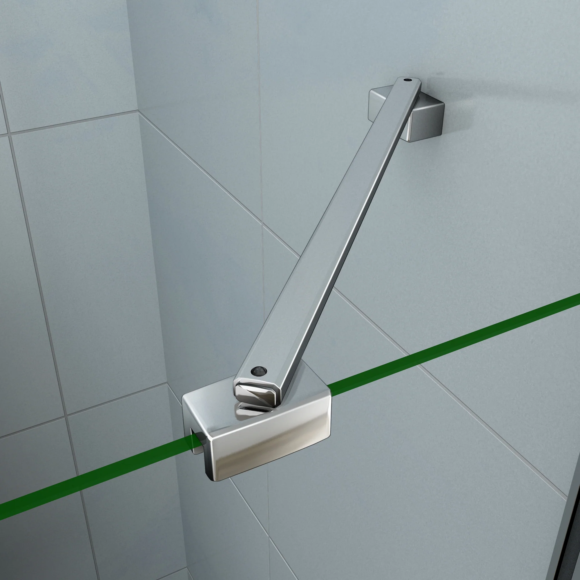 Aica 195 cm Box Doccia Doppie Porte Apertura Battente In Vetro 6 mm Temperato Anticalcare Trasparente con Barre Stabilizzatrici - Image 6