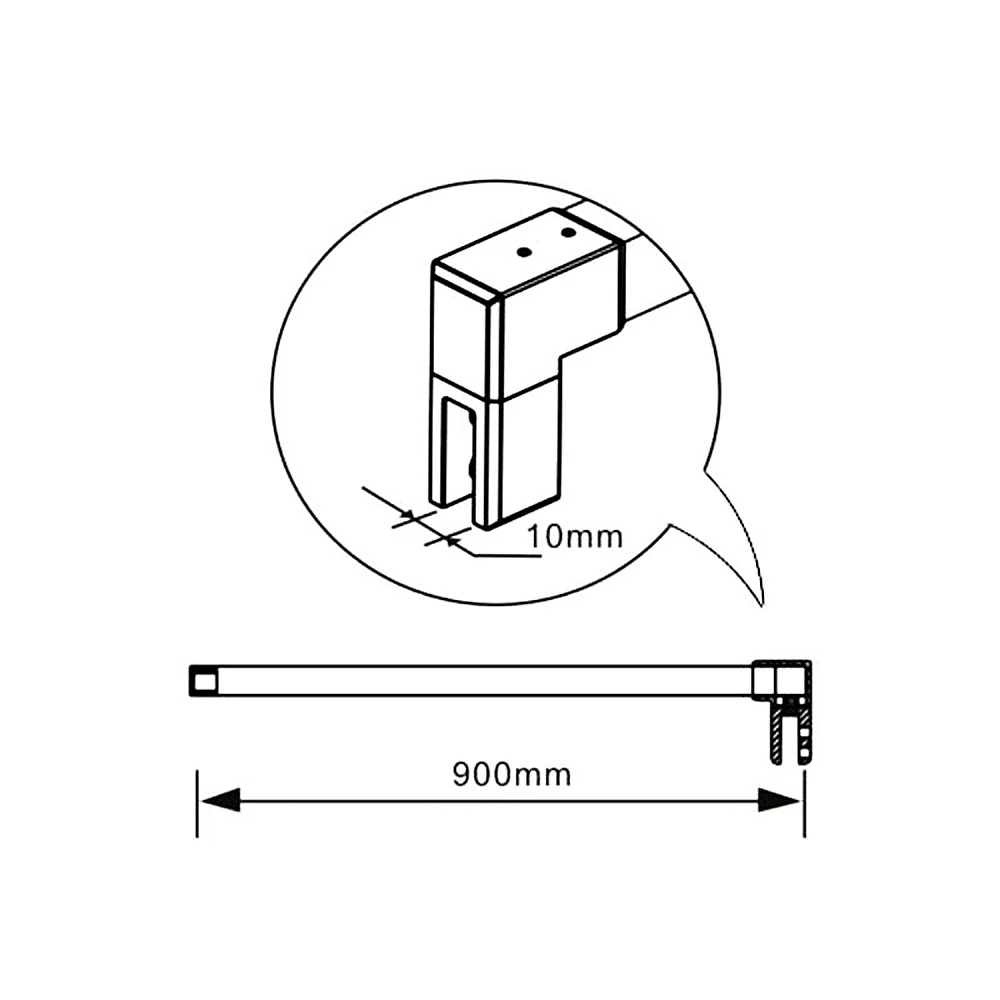 Aica 195cm Box Doccia Angolare Porta Battente con Parete Fissa in Vetro Temperato Satinato Opaco 6mm Anticalcare con Barra Stabilizzatrice 90cm - Image 10
