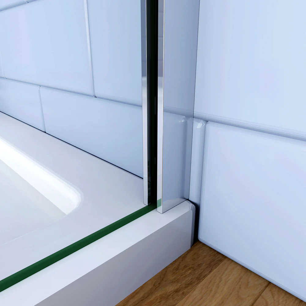 Aica 195cm Box Doccia Angolare Porta Battente con Parete Fissa Vetro 6mm Temperato Anticalcare Trasparente con 2 Barre Stabilizzatrici Cromo Lucido - Image 6