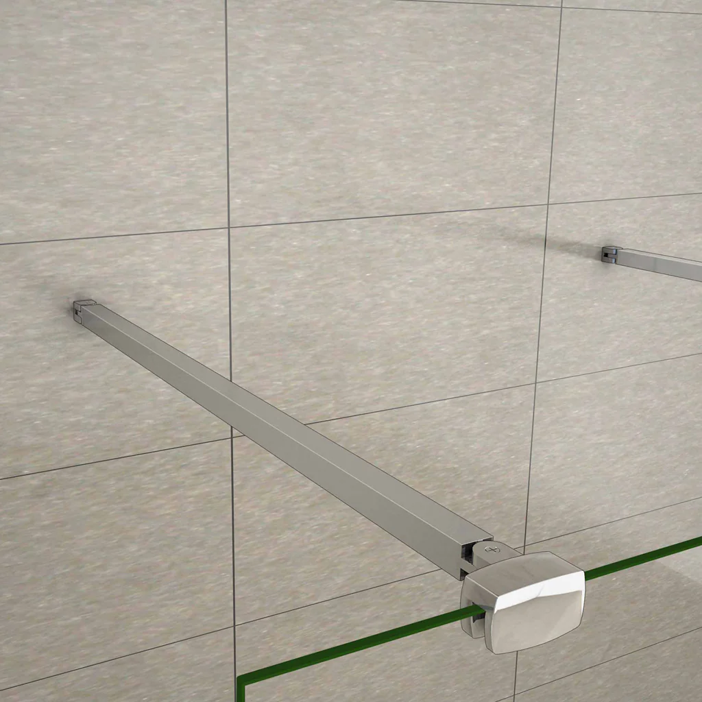 Aica 200 cm Walk In Parete Per Doccia in Vetro 8 mm Temperato Anti-frantumi Anticalcare Striscia Centrale Opaca con Doppia Barra Stabilizzatrice - Image 12