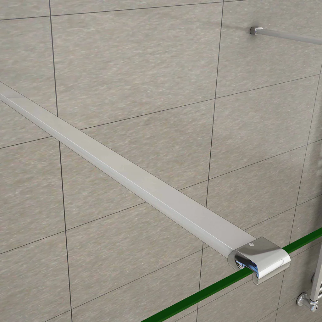 Aica 200 cm Walk In Parete Per Doccia in Vetro 8 mm Temperato Anti-frantumi Anticalcare Striscia Centrale Opaca con Doppia Barra Stabilizzatrice - Image 16