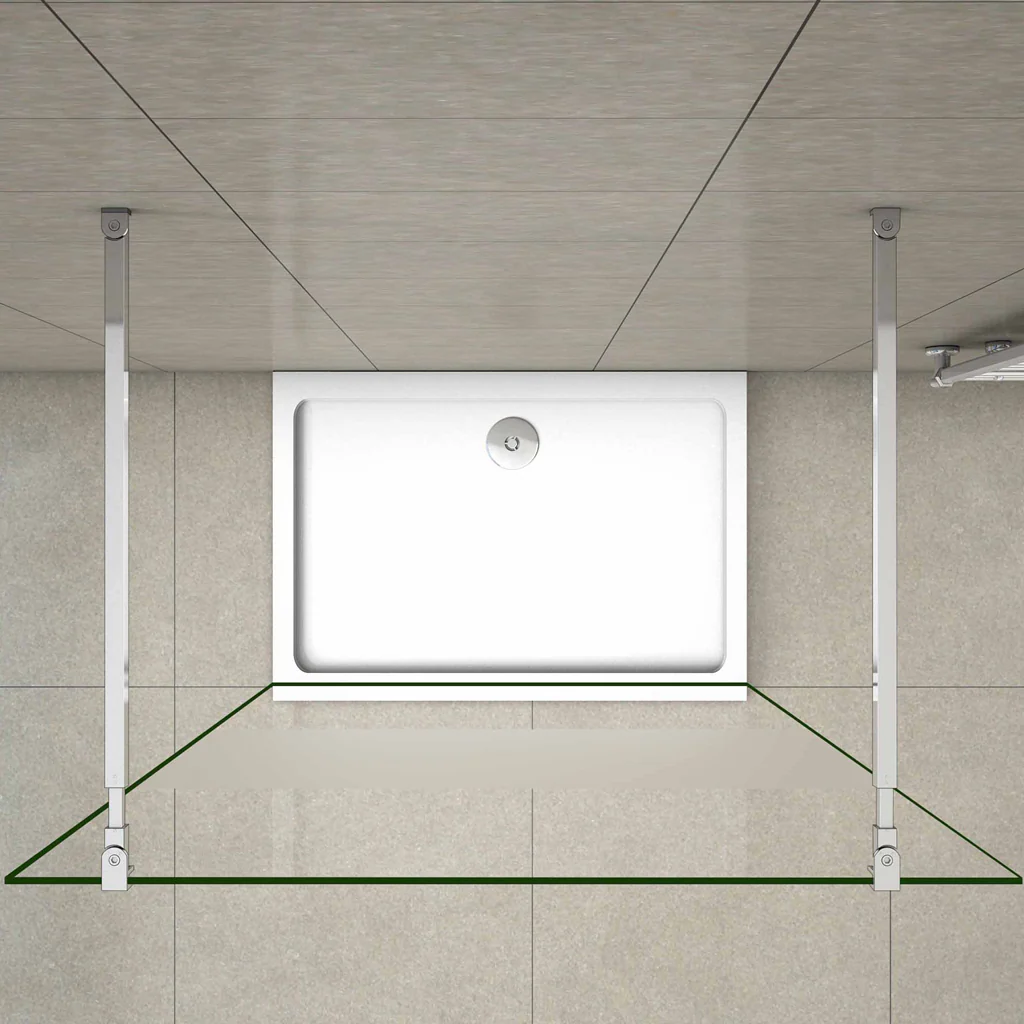 Aica 200 cm Walk In Parete Per Doccia in Vetro 8 mm Temperato Anti-frantumi Anticalcare Striscia Centrale Opaca con Doppia Barra Stabilizzatrice - Image 3