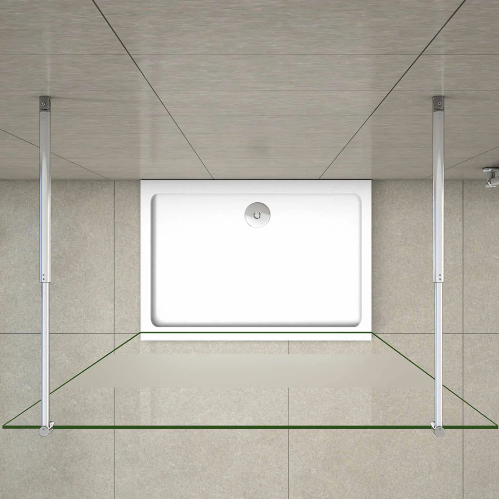 Aica 200 cm Walk In Parete Per Doccia in Vetro 8 mm Temperato Anti-frantumi Anticalcare Striscia Centrale Opaca con Doppia Barra Stabilizzatrice - Image 7