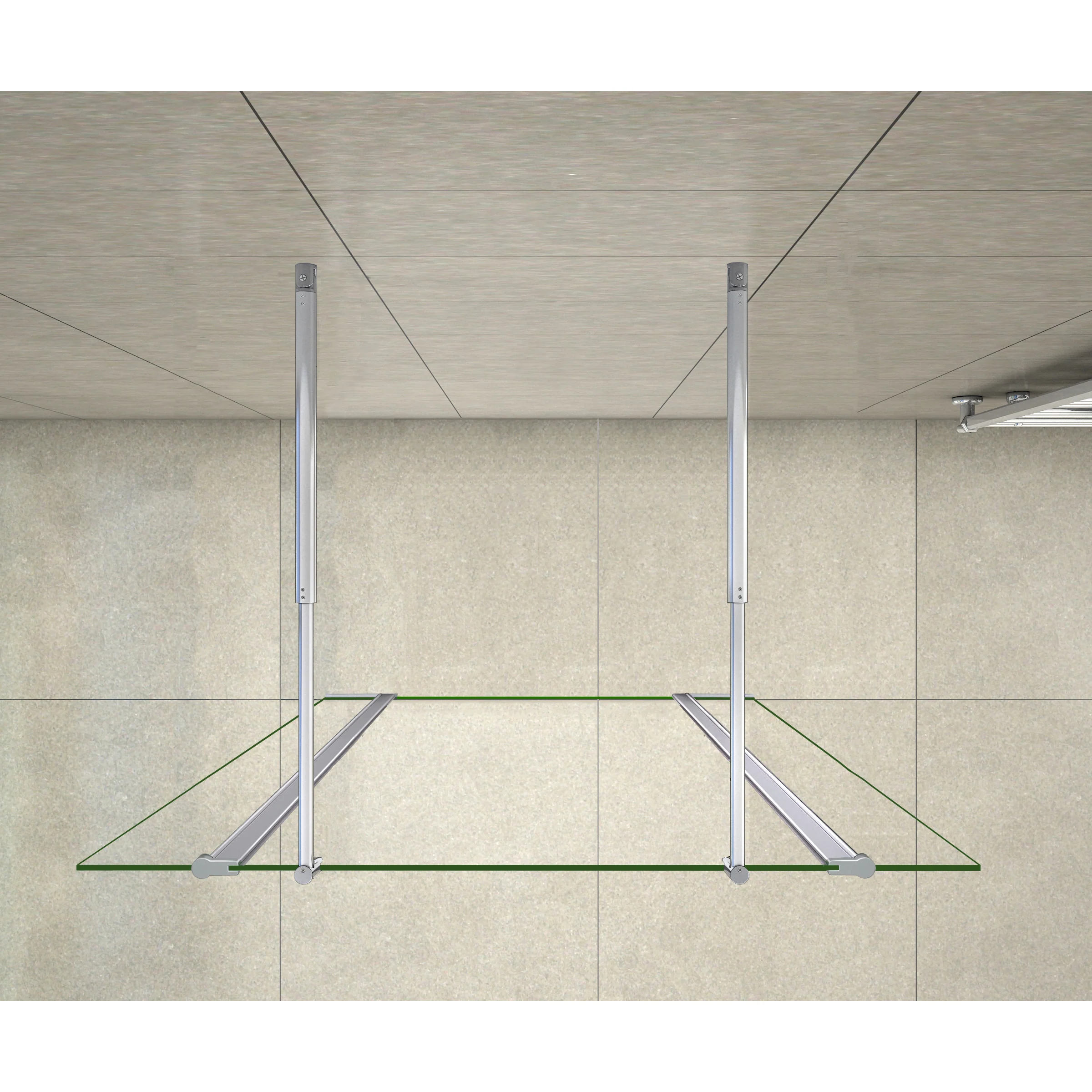 Aica Walk In Alta 200cm Parete Per Doccia Vetro Temperato Trasparente Anticalcare Doppia Paretina Mobile Da 40 cm e Doppia Barra Stabilizzatrice - Image 2