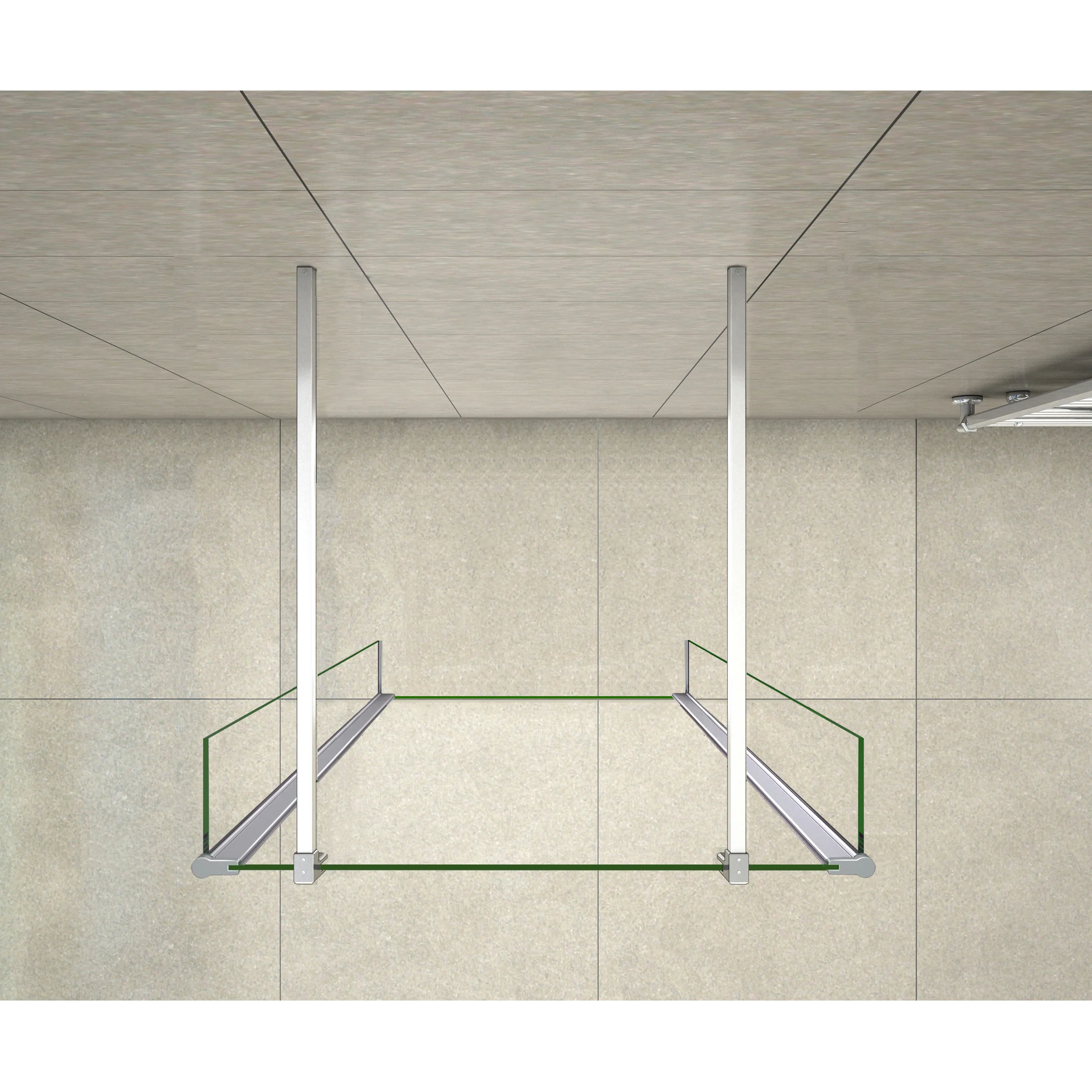 Aica Walk In Alta 200cm Parete Per Doccia Vetro Temperato Trasparente Anticalcare Doppia Paretina Mobile Da 40 cm e Doppia Barra Stabilizzatrice - Image 5