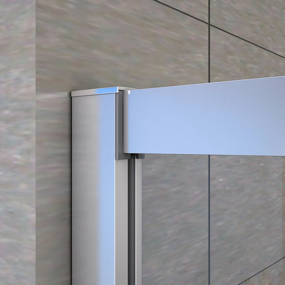 Aica 195 cm Box Doccia Angolare Doppie Porte Scorrevoli In Vetro 6mm Temperato Anticalcare Trasparente e Telaio Cromo Lucido varie dimensioni - Image 9