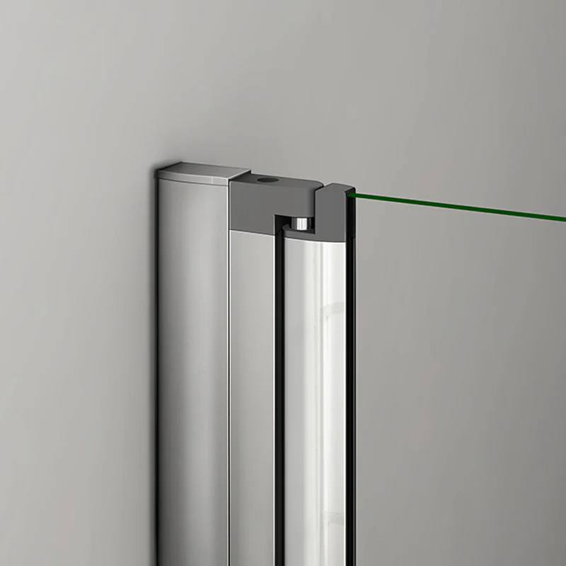 195 cm Box Doccia Angolare Porta Battente Più Parete Laterale Fissa Vetro 6mm Temperato Anticalcare Telaio e Barra Stabilizzatrice Cromato Lucido - Image 6
