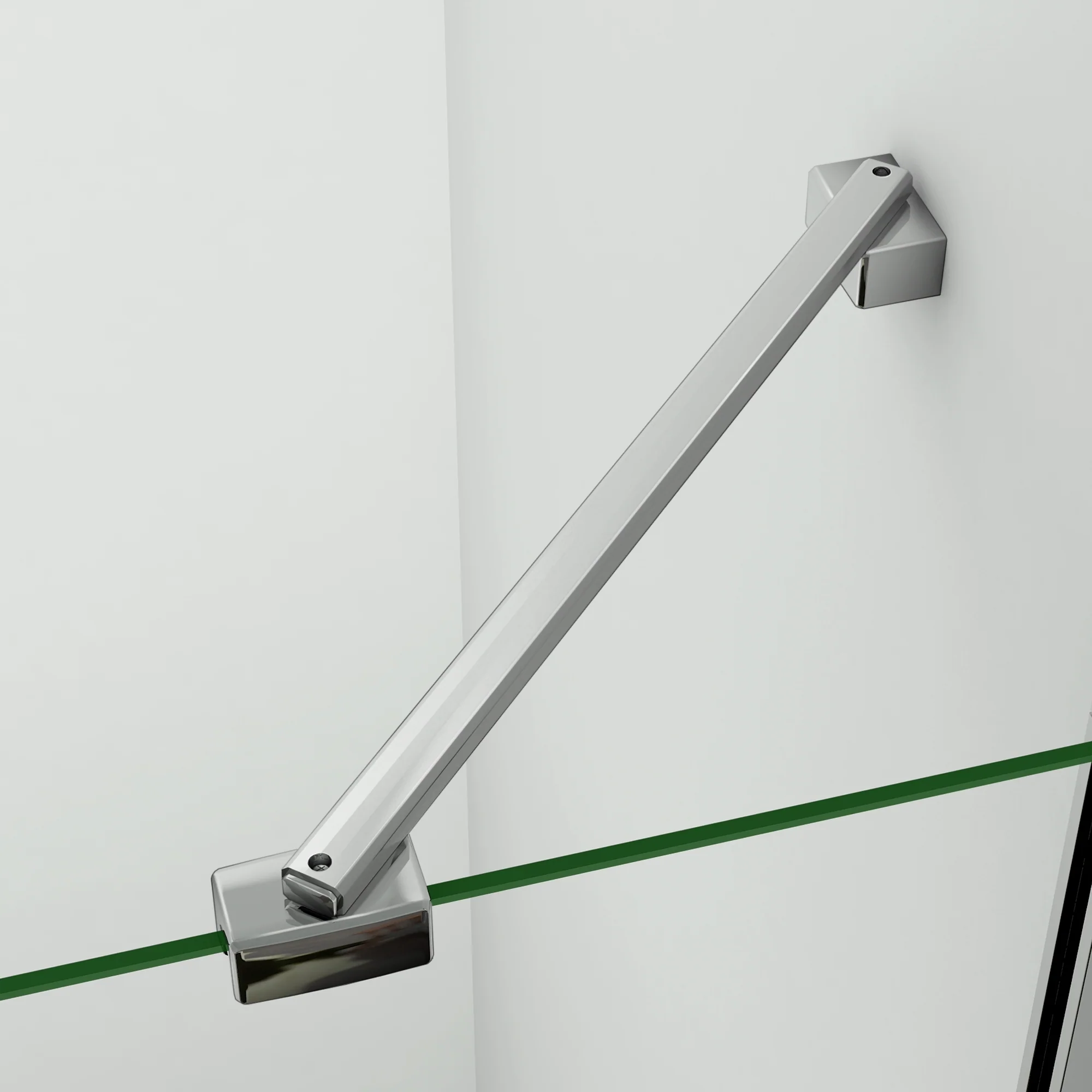 Aica 197 cm Box Doccia Angolare Porta Battente Vetro 6 mm Temperato Anticalcare Telaio e Barra Stabilizzatrice Cromato Lucido varie dimensioni - Image 11