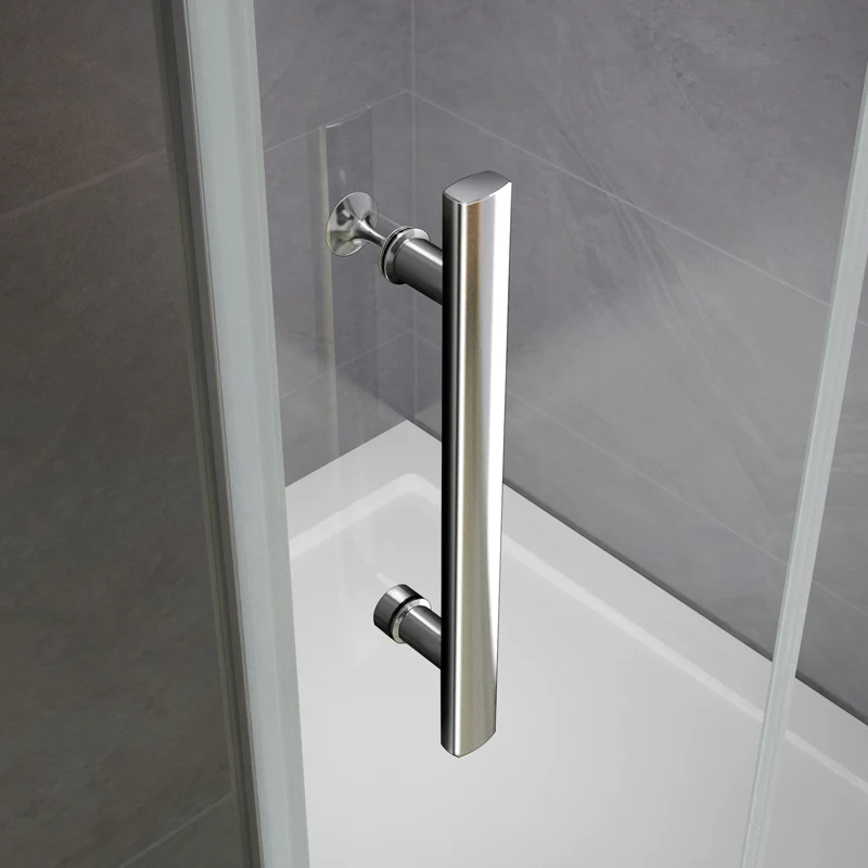 Aica 195 cm Box Doccia Angolare Doppie Porte Battenti Vetro 6 mm Temperato Anticalcare Trasparente Telaio Cromo Lucido varie dimensioni - Image 8