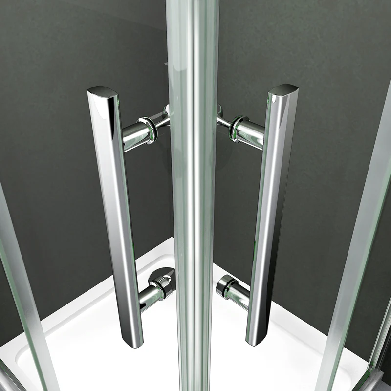 Aica 185 cm Box Doccia Angolare Doppie Porte Scorrevoli In Vetro 6 mm Temperato varie dimensioni Trasparente Telaio Cromo Lucido varie dimensioni - Image 6