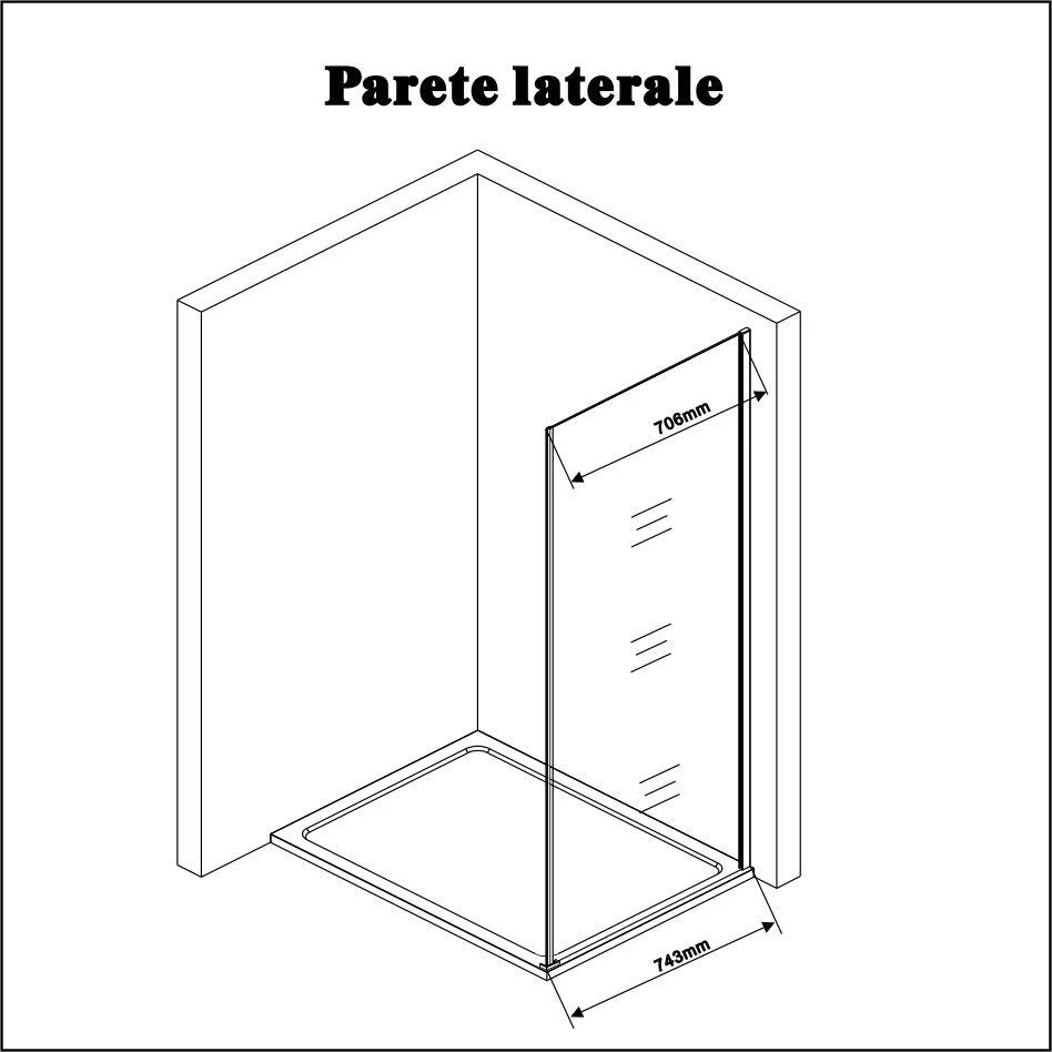 AICA Box Doccia Angolare Porta Battente 187/197cm con Parete Fissa Vetro Temperato Trasparente 6mm Anticalcare Barra Stabilizzatrice 90cm Cromo Lucido - Image 10