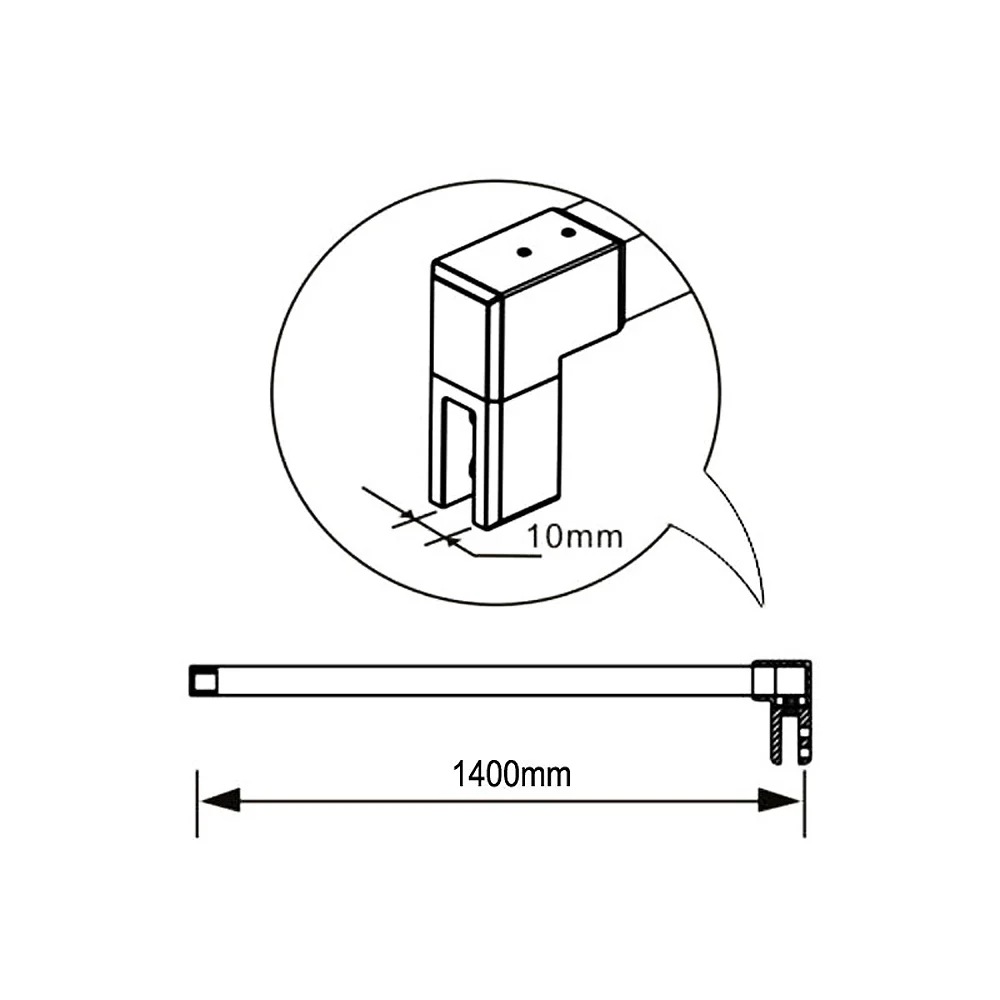 Aica Box Doccia Angolare Porta Battente con Parete Laterale e Barra Stabilizzatrice 140cm in Vetro Temperato 6mm Trasparente Anticalcare Cromo Lucido - Image 8