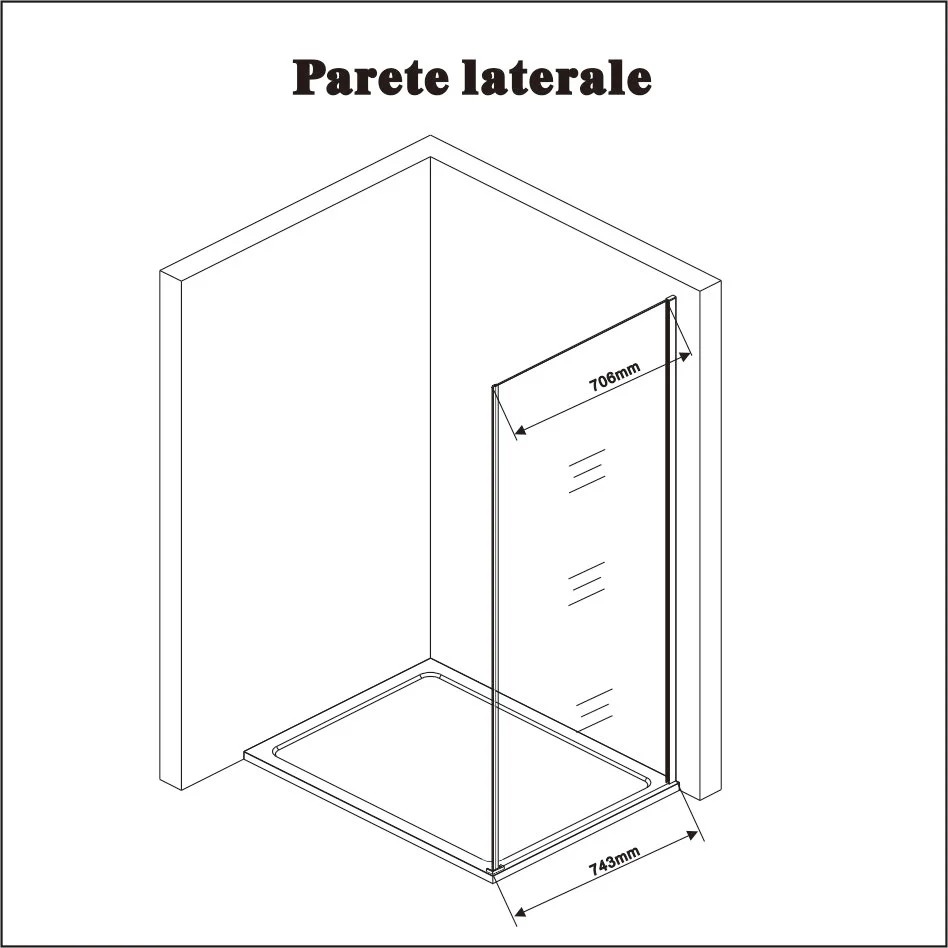 Aica Box Doccia Angolare Porta Battente Trasparente Vetro 6 mm Temperato Anticalcare Parete Fissa Barra Stabilizzatrice da 90/140 cm Alto 197cm - Image 13