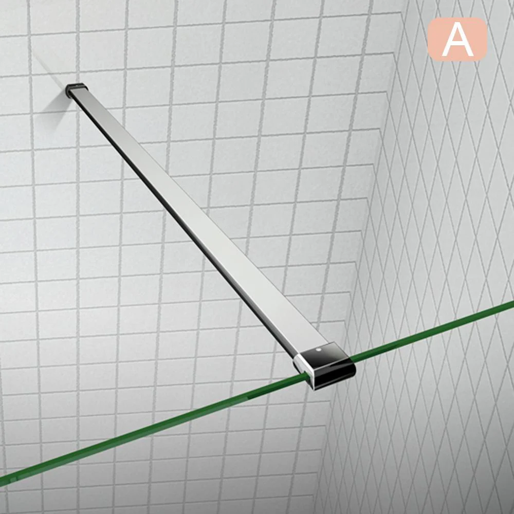 Aica Parete Per Doccia Walk In Alta 185 cm Con Barra Stabilizzatrice Vetro 6mm Temperato Trasparente Anticalcare - Image 6