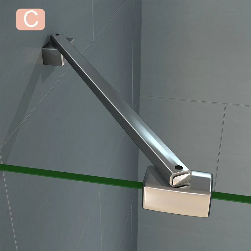 Aica Box Doccia Parete Doccia Walk In Alta 195cm Vetro Temperato Trasparente Anticalcare 6mm Easyclean Con Barra Stabilizzatrice - Image 8