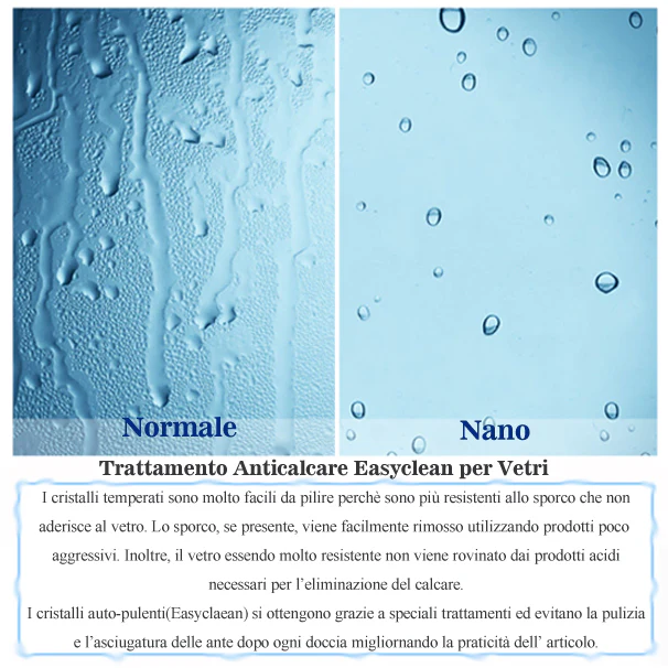 Aica Parete Per Doccia Walk In Alta 200cm Vetro Temperato Trasparente Anticalcare 8mm Barra Stabilizzatrice Da 140 cm Piatto Doccia Incluso - Image 4