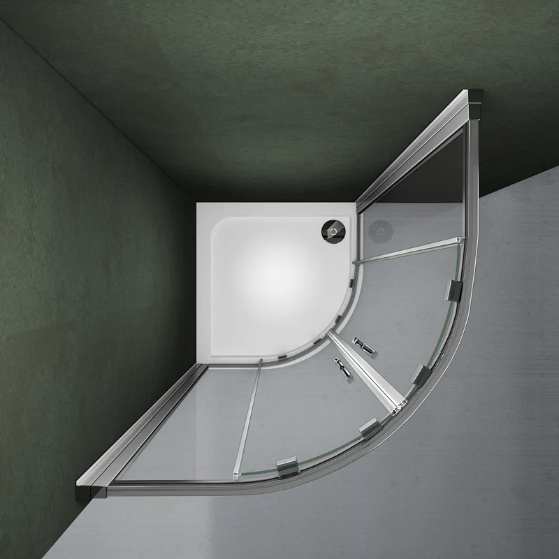 Aica 185 cm Box Doccia Semicircolare Apertura Scorrevole Vetro 6 mm Temperato Trasparente Anticalcare Profili In Cromo Lucido - Image 5