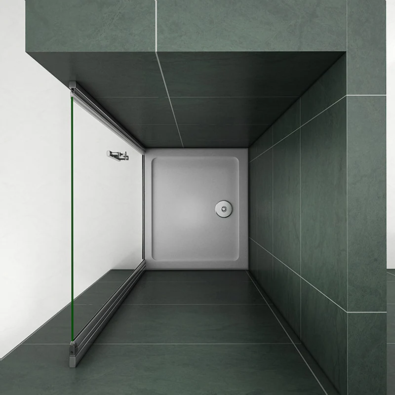 Aica 185 cm Porta Doccia Per Nicchia Apertura Battente Vetro 6 mm Temperato Trasparente Anticalcare Telaio Cromo Lucido - Image 6