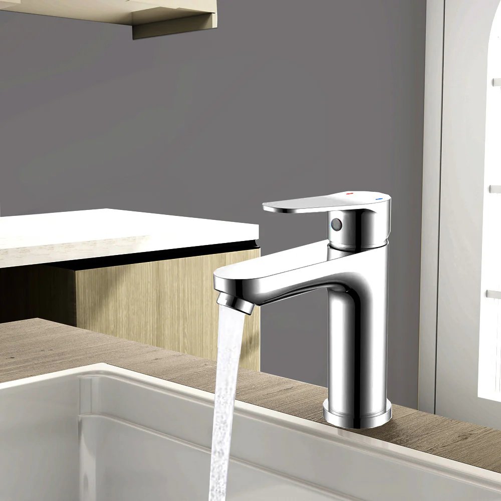 Aica Rubinetto Bagno Lavabo Durevole, Caldo e freddo, Cromata - Image 2