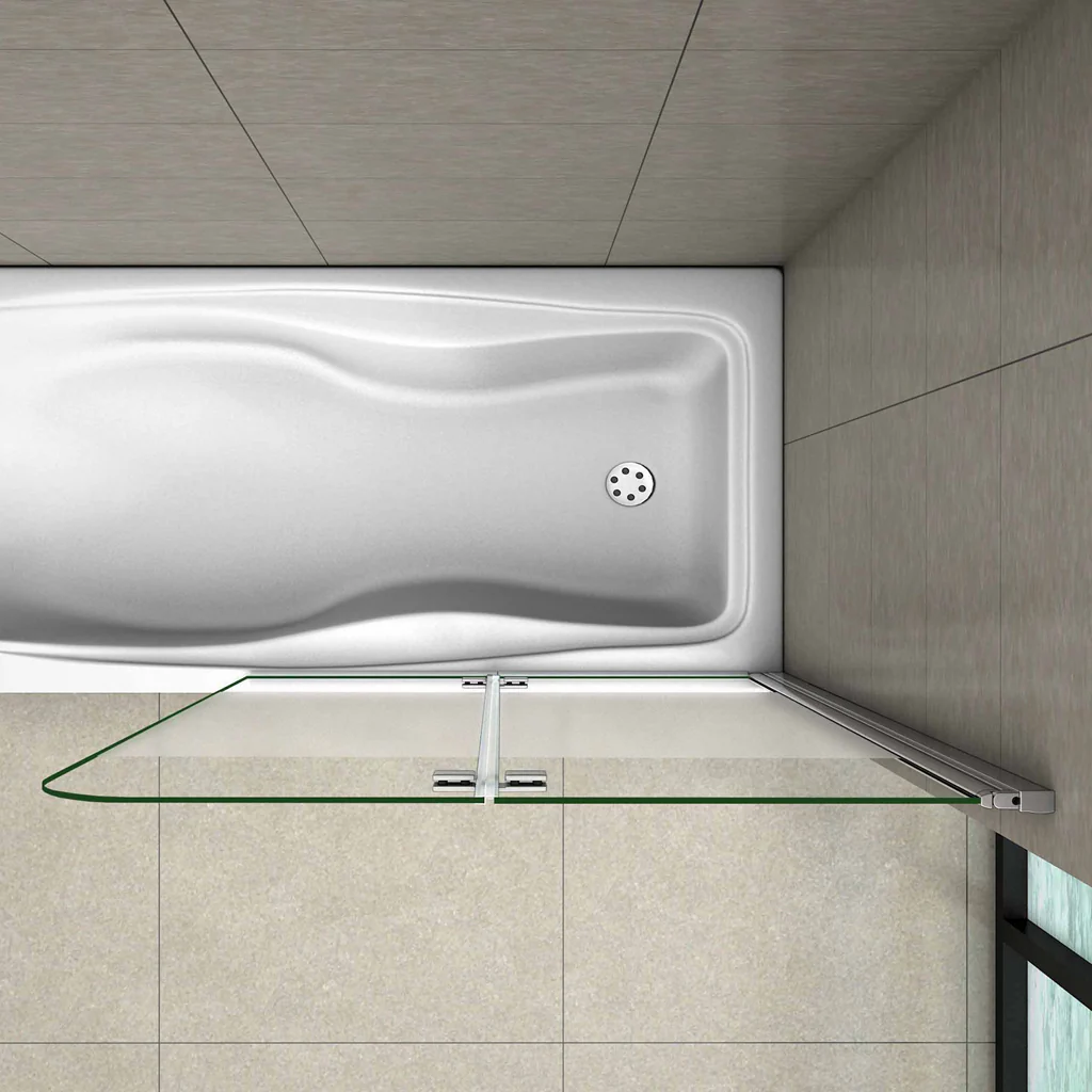 Aica Sopravasca 140 cm Apribile 180 Gradi verso Sinistro/Destro in Vetro Temperato 6 mm Trasparente Anticalcare Fascia Centrale Opaca - Image 13