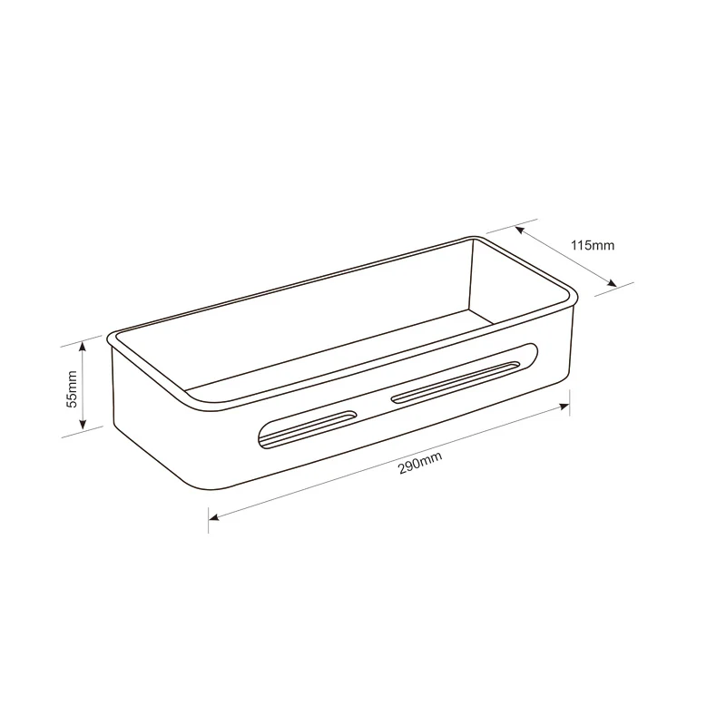 AICA Mensola Doccia Rettangolare Organizzatore Senza Chiodi SUS 304 Acciaio Inox ABS Cesto Antiruggine per Bagno Argento Lucidato - Image 6