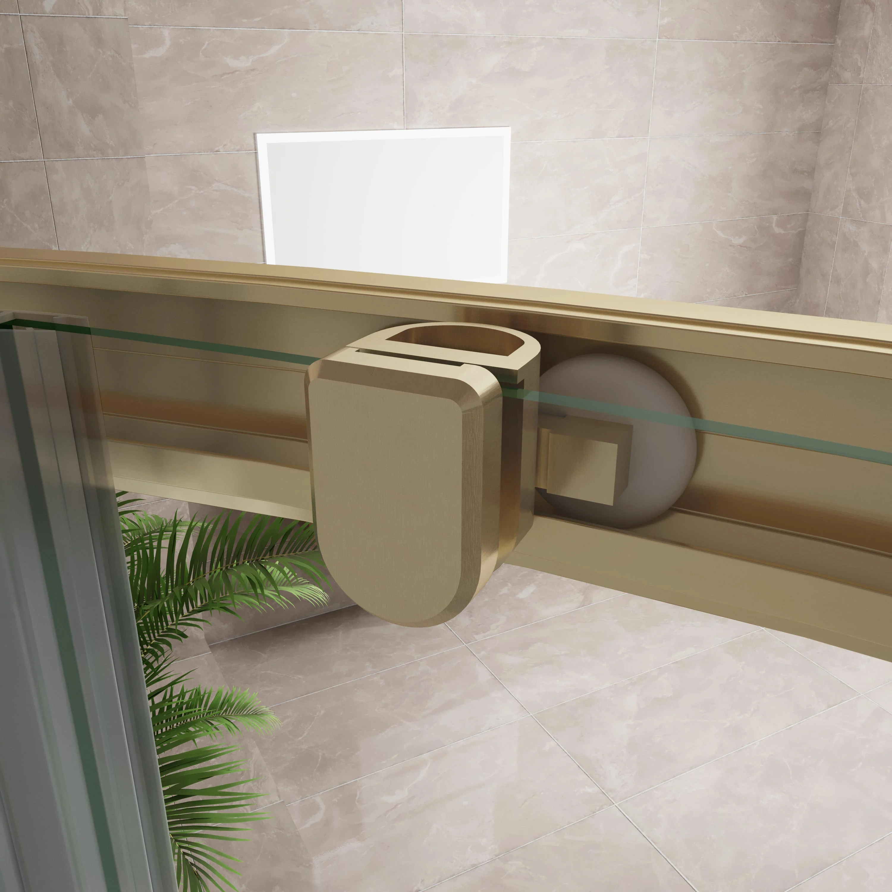 Box Doccia Semicircolare 80-90X80-90cm Porte Scorrevoli Vetro Temperato 6 mm Trasparente Anticalcare Oro Spazzolato 190 cm - Image 7
