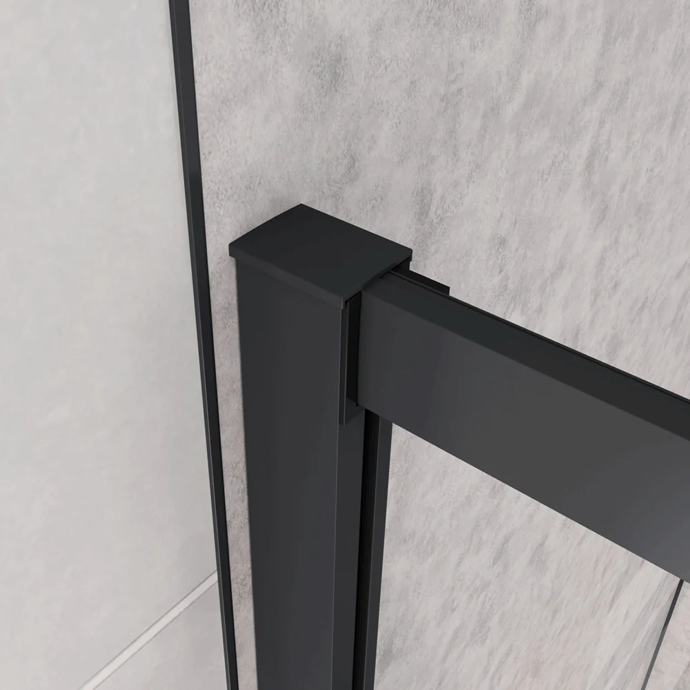 Box Doccia Semicircolare Ante Scorrevoli Vetro Temperato 5mm Trasparente Profilo Nero Opaco - Image 8