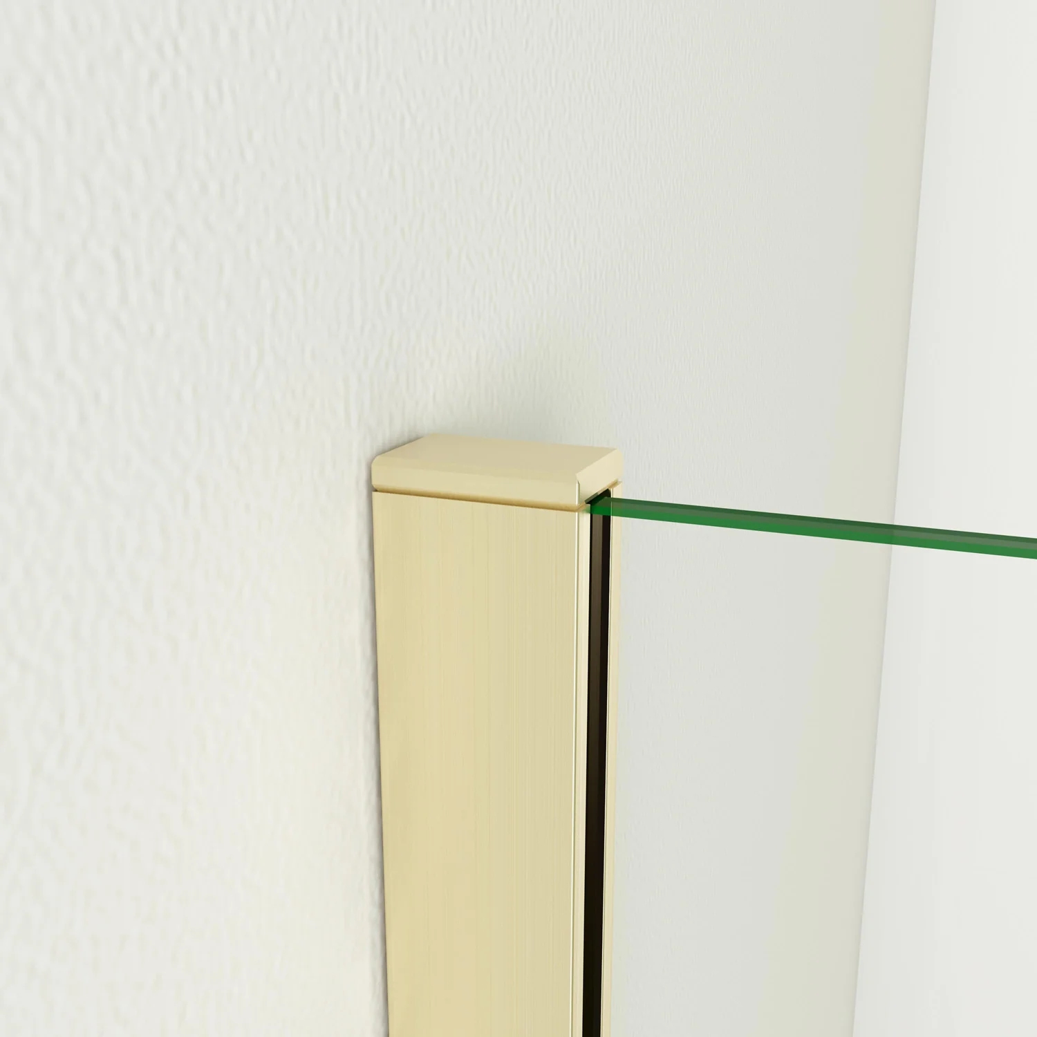 Box Doccia Walk In 40-50-60-70-80-85-90-100-110-120x200 cm Parete Fissa Vetro 8/10 mm Trasparente Anticalcare Oro Spazzolato - Image 3