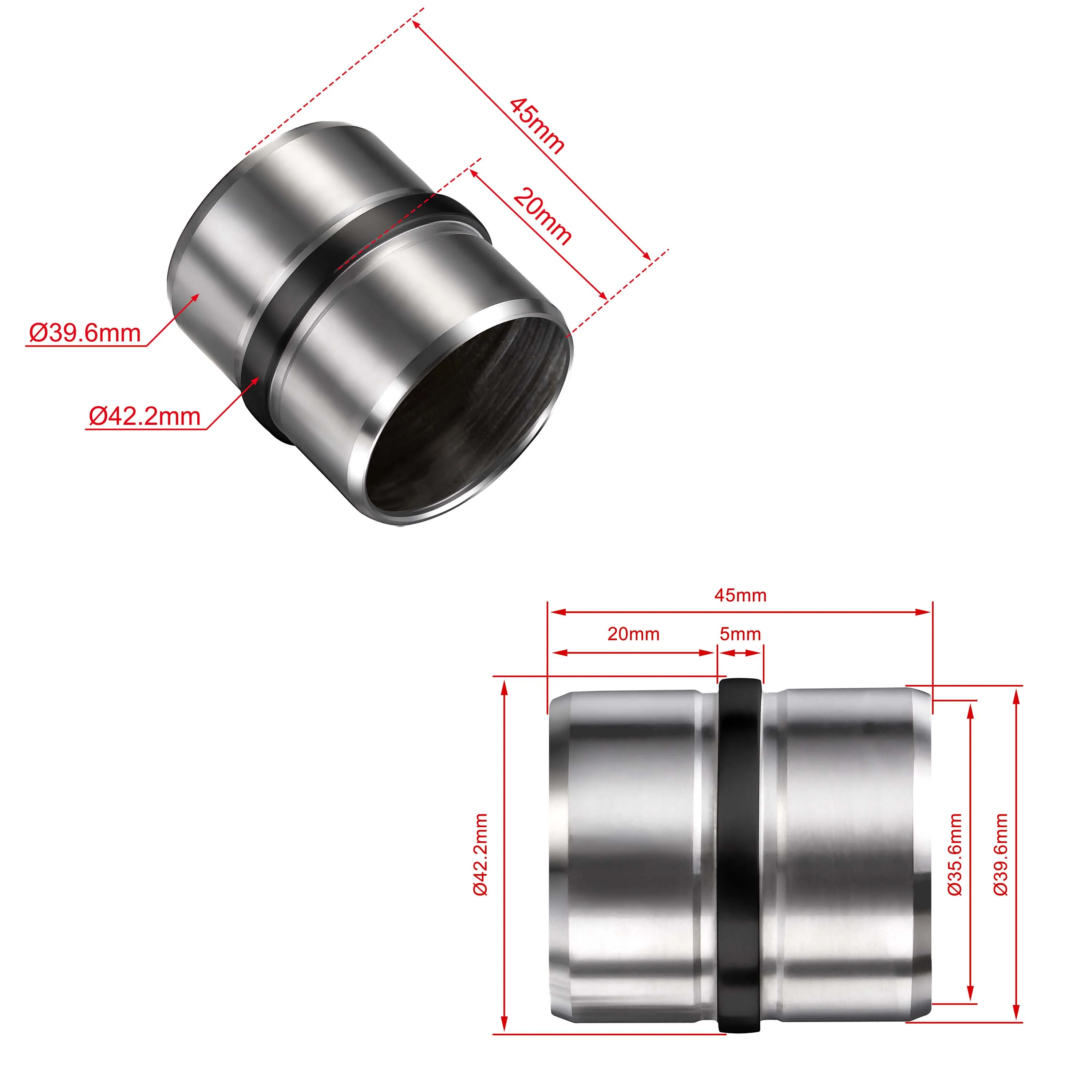 Connettore regolabile /Connettore dritto in acciaio inox 304 per corrimano Ø42.2/42.4mm parete - Image 20