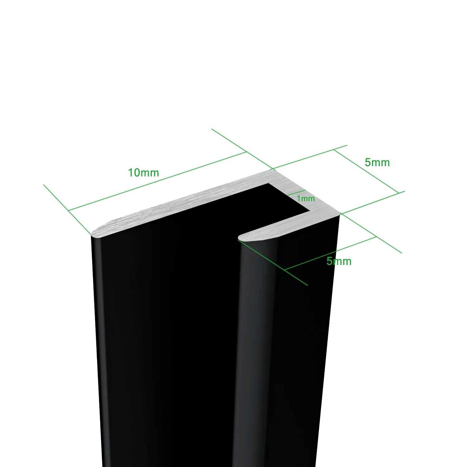 H.210 cm Pannello Doccia ad Angolo Realizzato in Alluminio da 3 mm con Profili Finitura Nero Opaco per Rivestimento Parete Bagno - Image 5