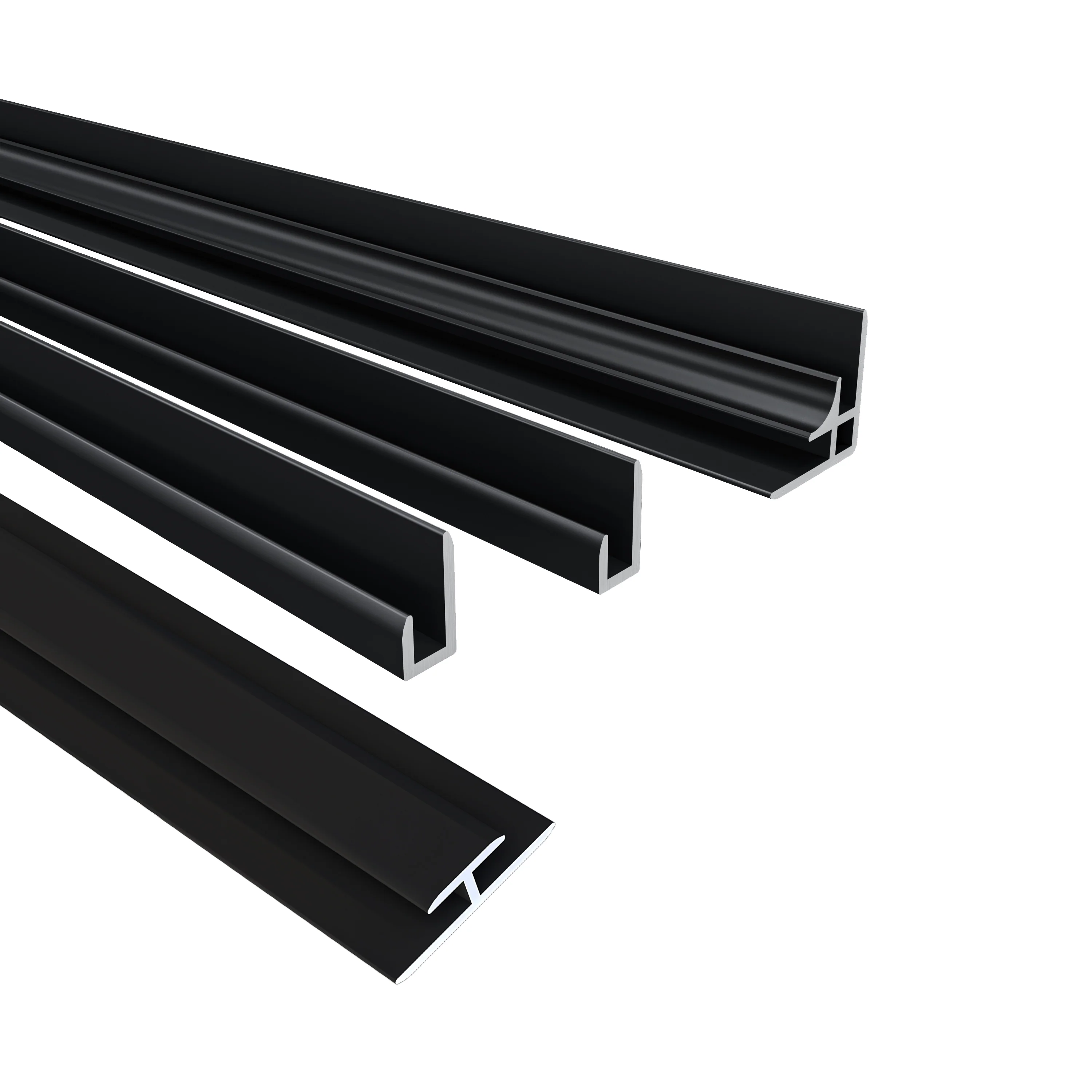 Pannello doccia angolare H.210 cm, disponibile in più misure, realizzato in alluminio da 3 mm con finitura nero opaco, adatto per l'arredo delle pareti del bagno. - Image 5