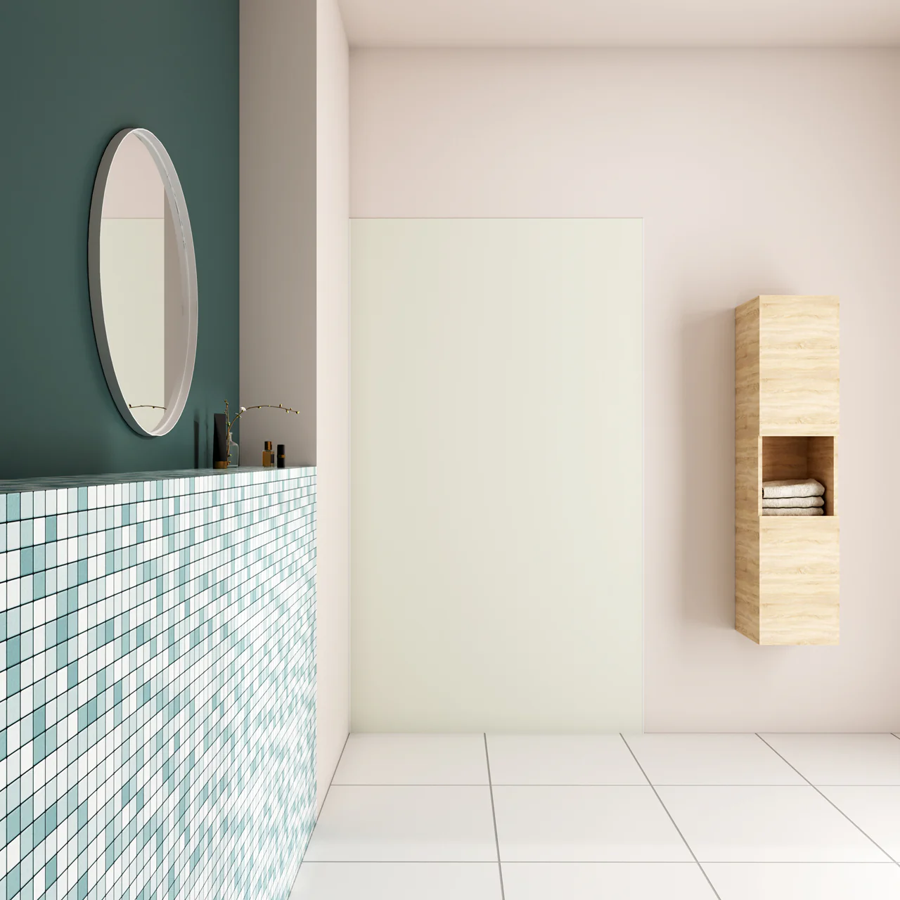 Pannello Doccia Realizzato in Alluminio Spessore 3mm con Profili Finitura Bianco Avorio per Rivestimento Parete Bagno - Image 4