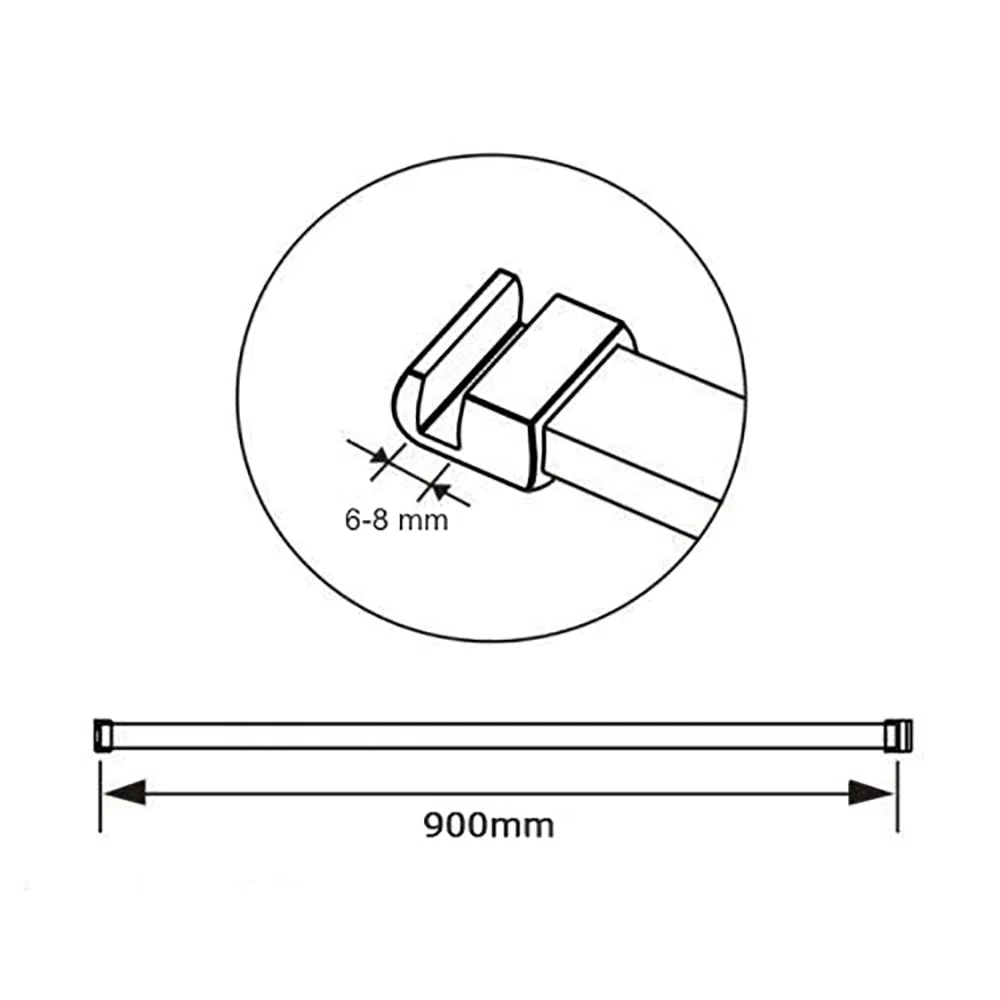 Parete Fissa Doccia Walk In Vetro Temperato Trasparente Anticalcare 6mm con Barra Stabilizzatrice Nero Opaco - Image 14
