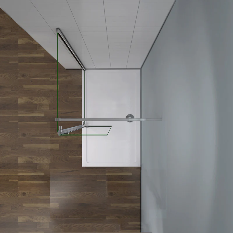 Parete doccia walk-in alta 200 cm con pannello rimovibile da 40 cm, barra stabilizzatrice in vetro temperato trasparente anticalcare da 8 mm o senza barra stabilizzatrice - Image 4