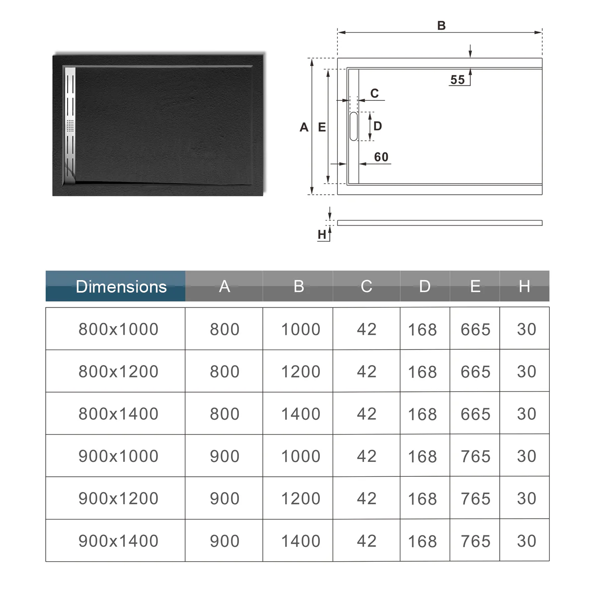 Porta Doccia per Nicchia Battente Pieghevole in Vetro Temperato Trasparente 5mm Anticalcare Telaio Nero Opaco Piatto Doccia incluso - Image 10