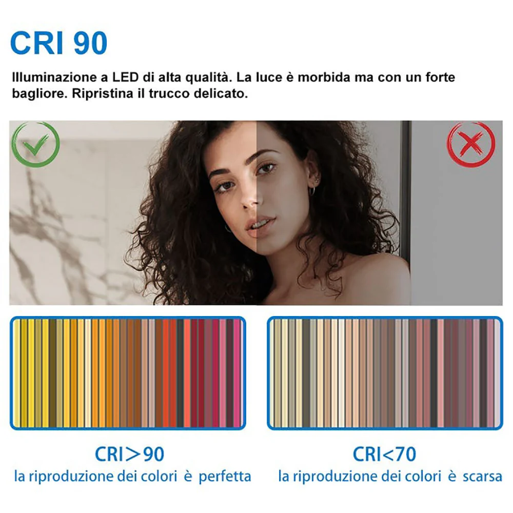 AICA Specchio a figura intera e LED, Rettangolare 160×50cm, Tocco intelligente, 3 temperature colore regolabili - Image 4