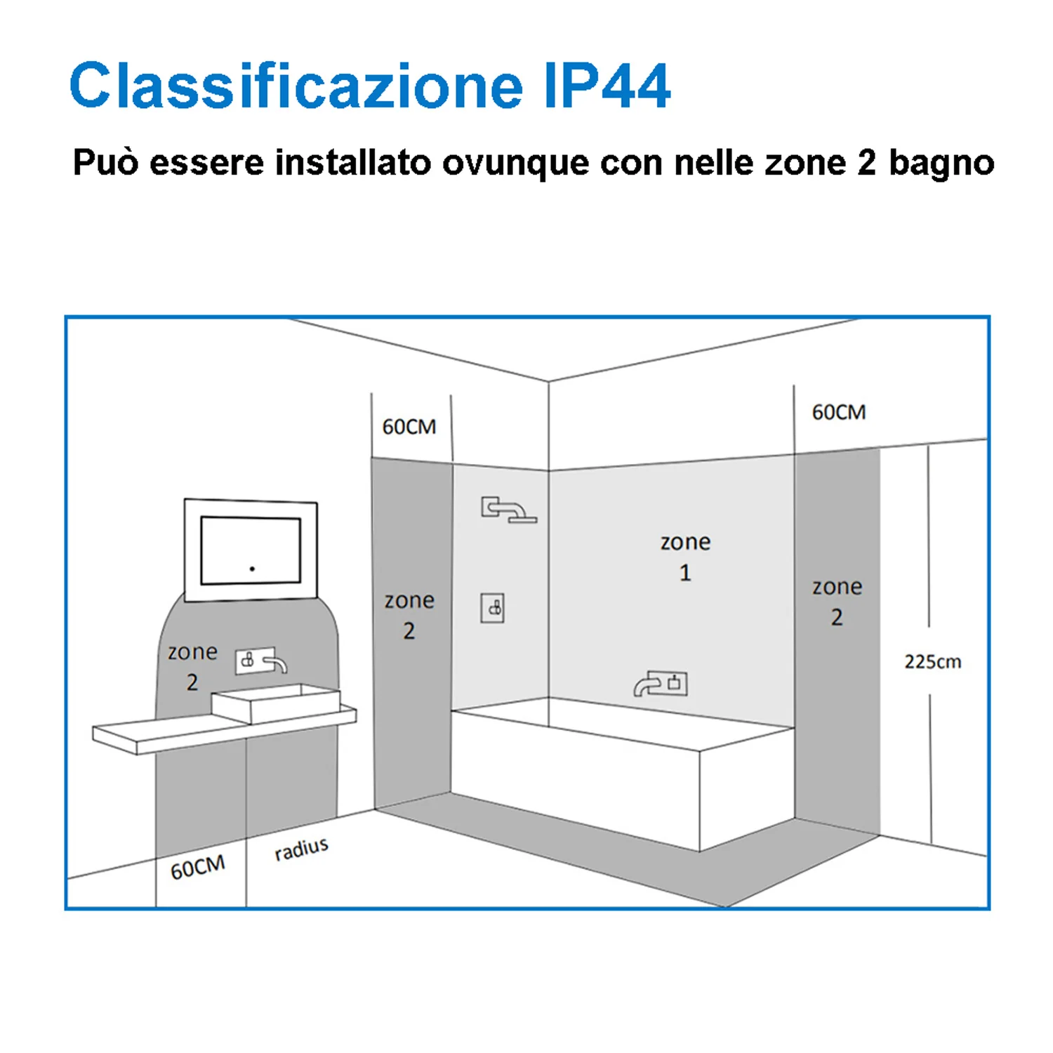 Aica Quadrato LED Specchio da Bagno Specchio Cosmetico 6000K Bianco Freddo Soft Light Touch Control - Image 10