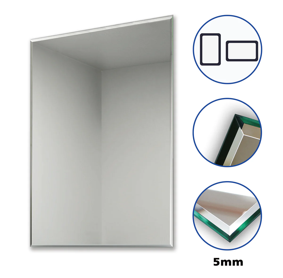 Aica Specchio da Bagno Specchio Cosmetico per Bagno Camera da Letto Specchio Singolo 5 mm Vetro Senza Rame - Image 4