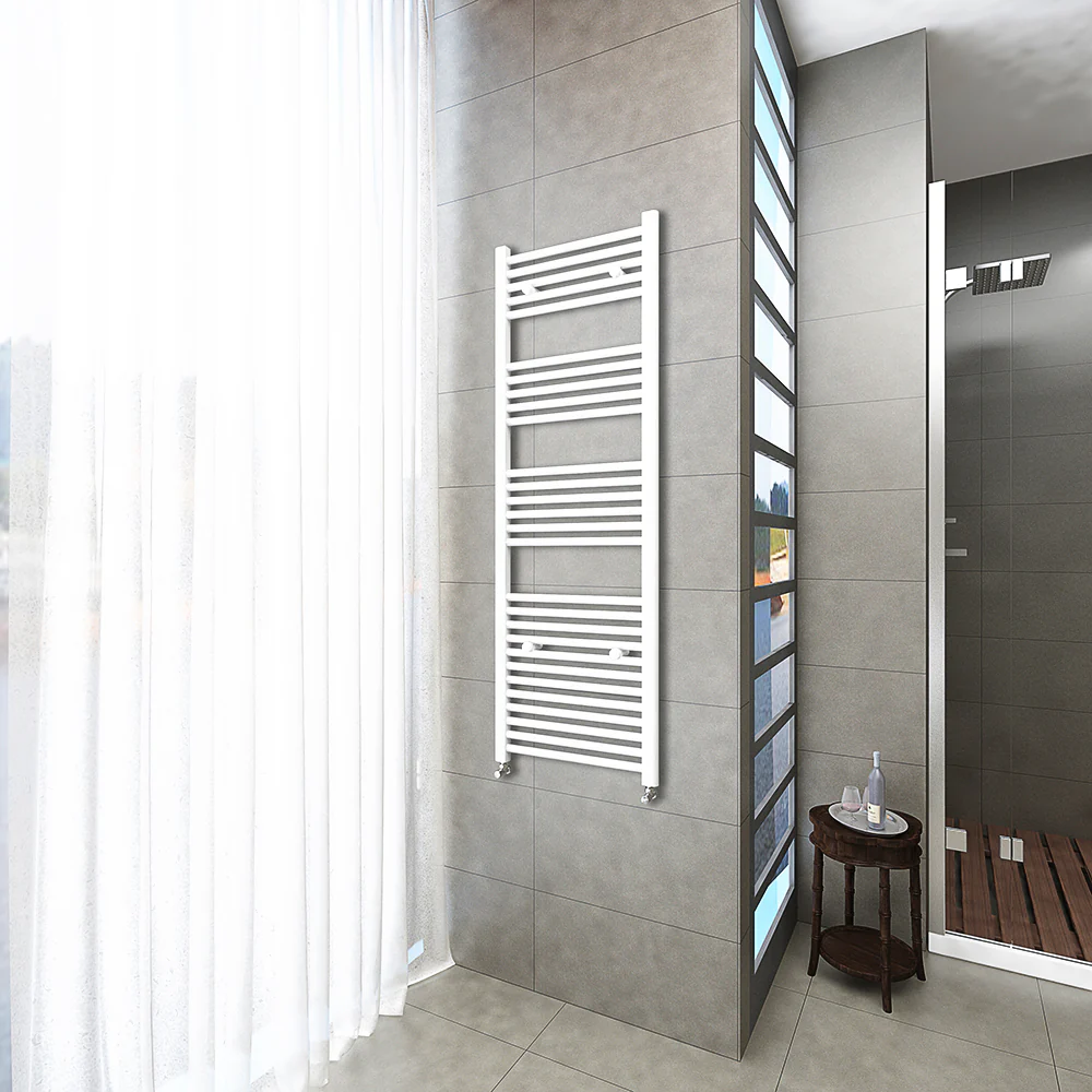 Termoarredo Bagno Scaldasalviette Acciaio Radiatore Calorifero Termosifone Bianco Lucido - Image 11