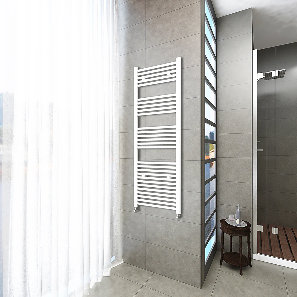 Termoarredo Bagno Scaldasalviette Acciaio Radiatore Calorifero Termosifone Bianco Lucido - Image 12