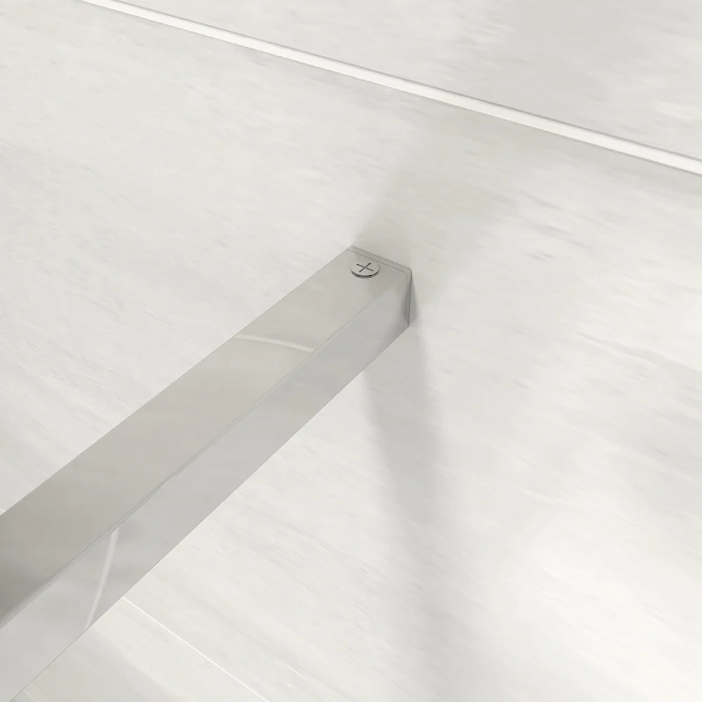 Walk in Doccia Due Pareti Vetro 8 mm Temperato Anticalcare Fascia Opaca Centrale ANTI FRANTUMI Barra Stabilizzatrice Cromo Lucido - Image 7