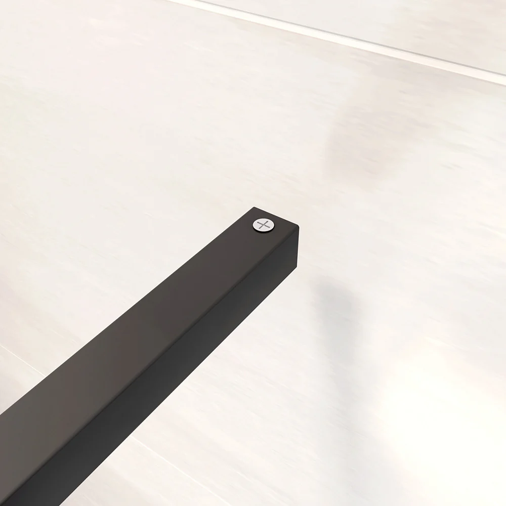 Walk in Doccia Due Pareti Vetro 8mm Temperato Anticalcare Antifrantumi Fascia Opaca Barra Stabilizzatrice 90cm Nera Opaca - Image 19